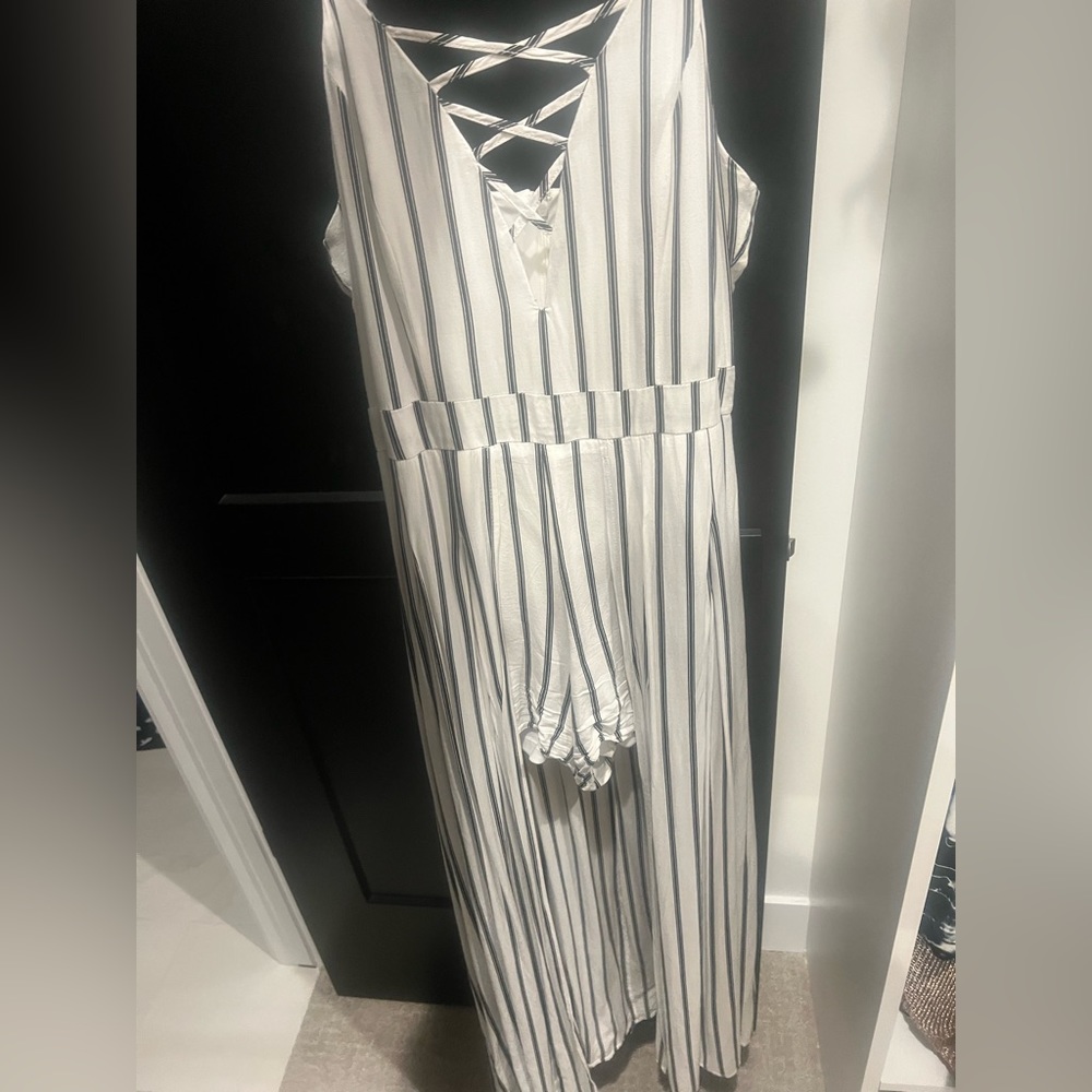 Black & white stripped jumpsuit
